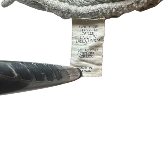 Adidas Performance Logo Beanie Knit Fleece Men's Hat/Cap Beige Tan Striped OSFM - Picture 3 of 3